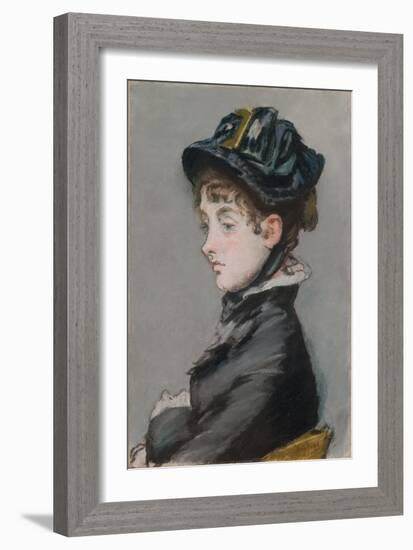 Madame Guillemet, 1880 (Pastel on Canvas Mounted on Masonite)-Edouard Manet-Framed Giclee Print