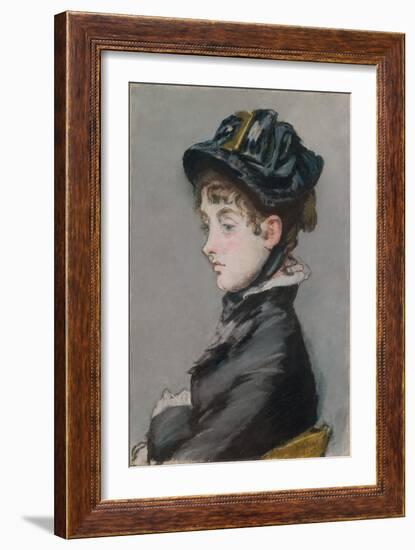 Madame Guillemet, 1880 (Pastel on Canvas Mounted on Masonite)-Edouard Manet-Framed Giclee Print