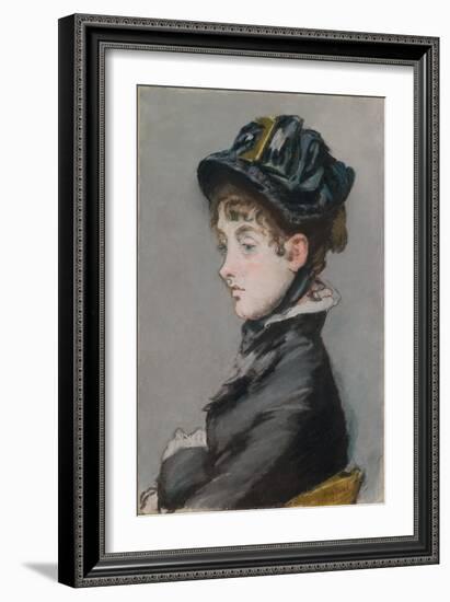 Madame Guillemet, 1880 (Pastel on Canvas Mounted on Masonite)-Edouard Manet-Framed Giclee Print