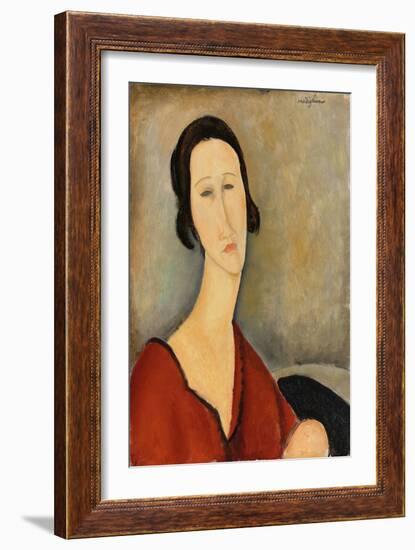 Madame Hanka Zborowska, 1917 (Oil on Canvas)-Amedeo Modigliani-Framed Giclee Print