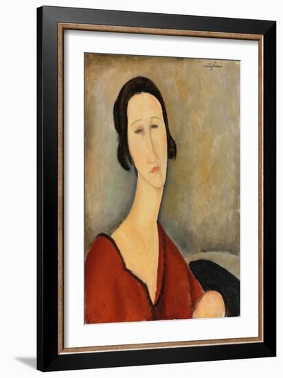 Madame Hanka Zborowska, 1917 (Oil on Canvas)-Amedeo Modigliani-Framed Giclee Print