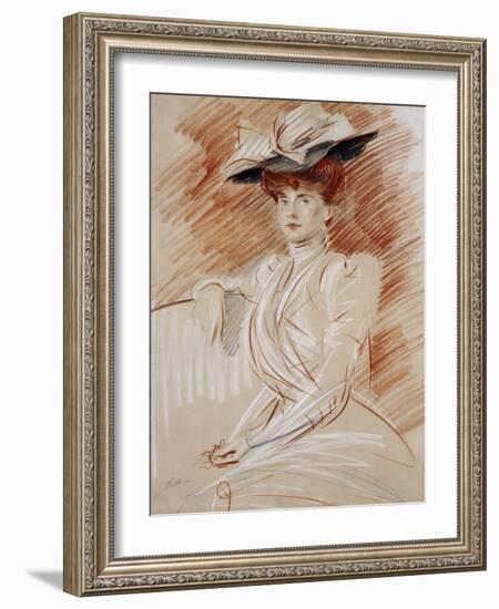 Madame Helleu Au Chapeau-Paul Cesar Helleu-Framed Giclee Print