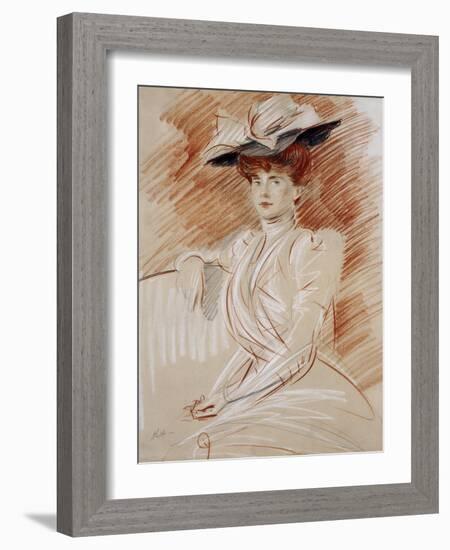 Madame Helleu Au Chapeau-Paul Cesar Helleu-Framed Giclee Print