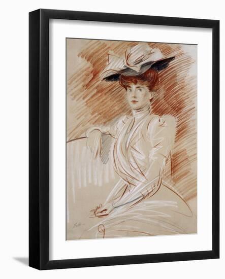 Madame Helleu Au Chapeau-Paul Cesar Helleu-Framed Giclee Print