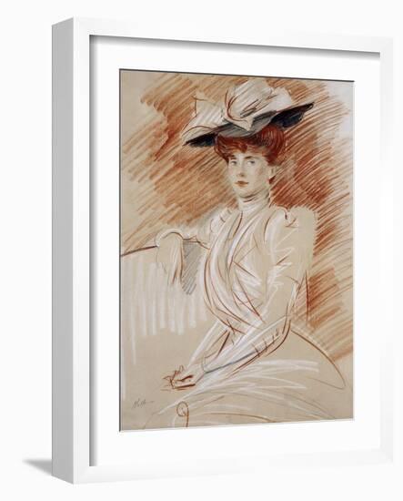 Madame Helleu Au Chapeau-Paul Cesar Helleu-Framed Giclee Print