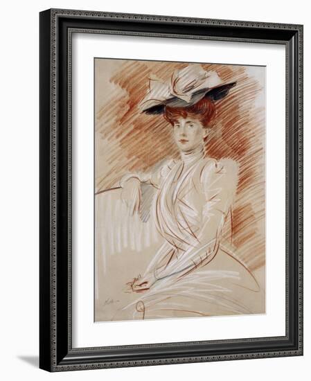 Madame Helleu Au Chapeau-Paul Cesar Helleu-Framed Giclee Print