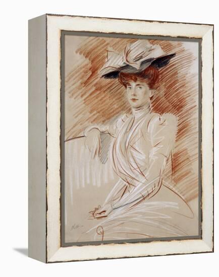 Madame Helleu Au Chapeau-Paul Cesar Helleu-Framed Premier Image Canvas