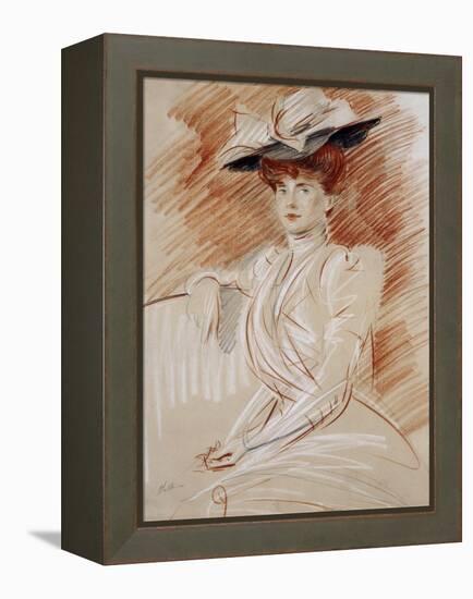 Madame Helleu Au Chapeau-Paul Cesar Helleu-Framed Premier Image Canvas