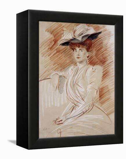 Madame Helleu Au Chapeau-Paul Cesar Helleu-Framed Premier Image Canvas