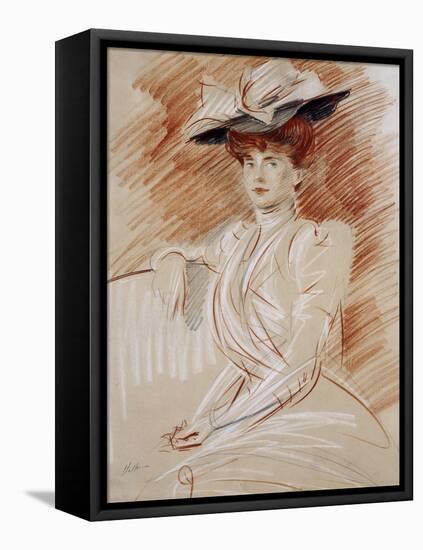 Madame Helleu Au Chapeau-Paul Cesar Helleu-Framed Premier Image Canvas