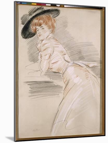 Madame Helleu in a Hat-Paul Cesar Helleu-Mounted Giclee Print