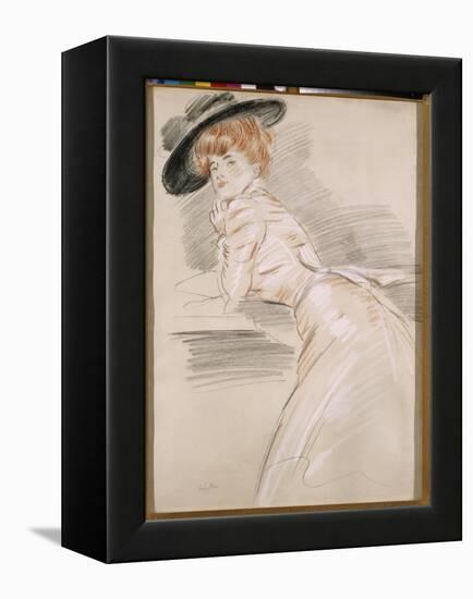 Madame Helleu in a Hat-Paul Cesar Helleu-Framed Premier Image Canvas