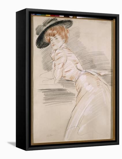 Madame Helleu in a Hat-Paul Cesar Helleu-Framed Premier Image Canvas