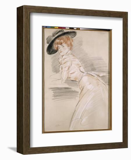 Madame Helleu in a Hat-Paul Cesar Helleu-Framed Giclee Print