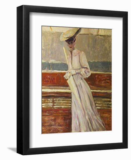 Madame Helleu on the Yacht Etoile-Paul Cesar Helleu-Framed Giclee Print