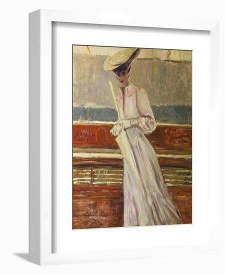 Madame Helleu on the Yacht Etoile-Paul Cesar Helleu-Framed Giclee Print