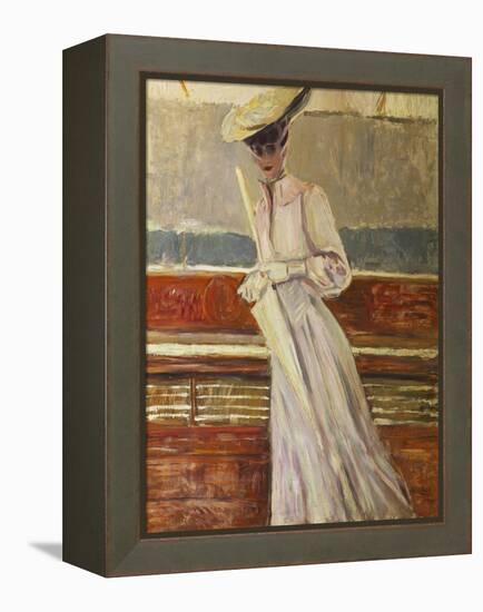 Madame Helleu on the Yacht Etoile-Paul Cesar Helleu-Framed Premier Image Canvas