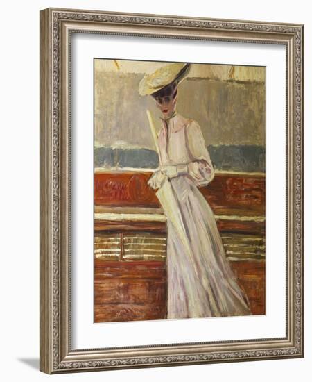 Madame Helleu on the Yacht Etoile-Paul Cesar Helleu-Framed Giclee Print