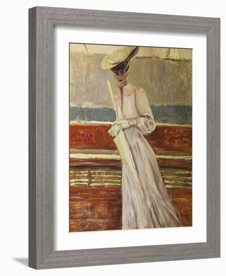 Madame Helleu on the Yacht Etoile-Paul Cesar Helleu-Framed Giclee Print