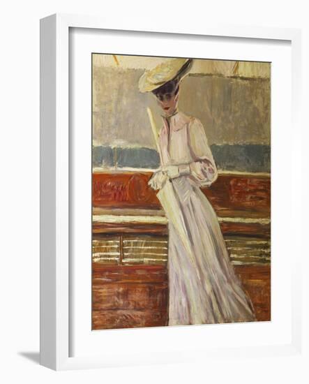 Madame Helleu on the Yacht Etoile-Paul Cesar Helleu-Framed Giclee Print