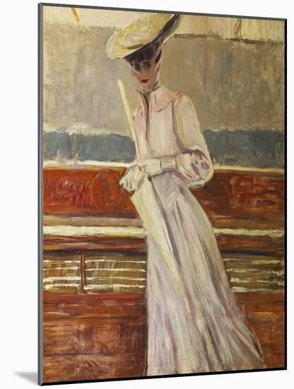 Madame Helleu on the Yacht Etoile-Paul Cesar Helleu-Mounted Giclee Print