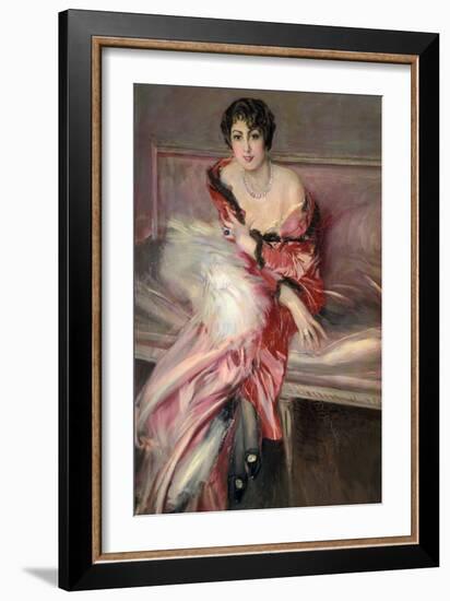 Madame Juillard' in Red, 1912-Giovanni Boldini-Framed Giclee Print