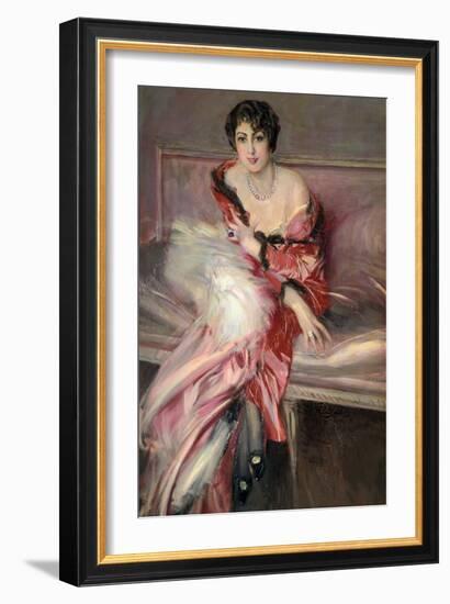 Madame Juillard' in Red, 1912-Giovanni Boldini-Framed Giclee Print