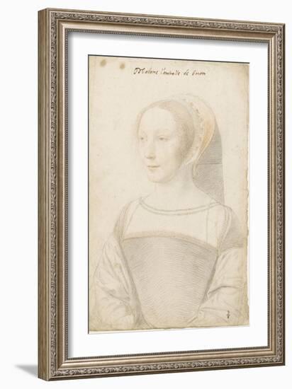 Madame l'amiralle de Briom, Philippe Chabot, amiral, sire de Brion (vers 1510-vers 1565)-Jean Clouet-Framed Giclee Print