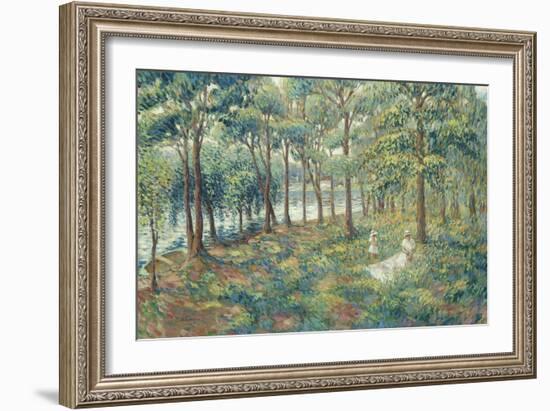 Madame Lebasque and Her Son on the Bank of the Marne, 1899-Henri Lebasque-Framed Giclee Print