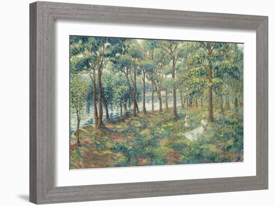 Madame Lebasque and Her Son on the Bank of the Marne, 1899-Henri Lebasque-Framed Giclee Print