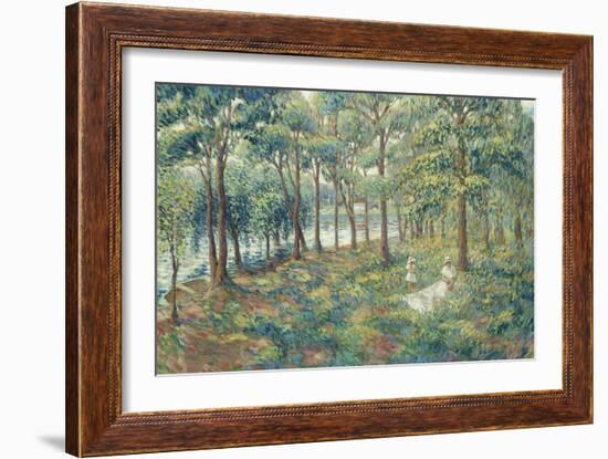 Madame Lebasque and Her Son on the Bank of the Marne, 1899-Henri Lebasque-Framed Giclee Print