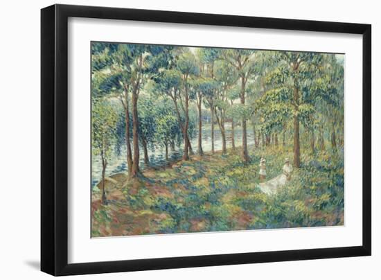 Madame Lebasque and Her Son on the Bank of the Marne, 1899-Henri Lebasque-Framed Giclee Print