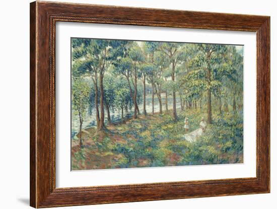 Madame Lebasque and Her Son on the Bank of the Marne; Madame Lebasque Et Sa Fille Au Bord De La…-Henri Lebasque-Framed Giclee Print