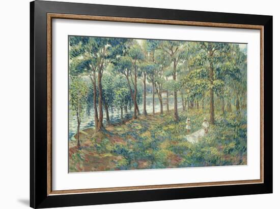 Madame Lebasque and Her Son on the Bank of the Marne; Madame Lebasque Et Sa Fille Au Bord De La…-Henri Lebasque-Framed Giclee Print