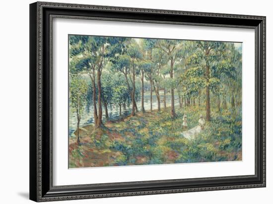 Madame Lebasque and Her Son on the Bank of the Marne; Madame Lebasque Et Sa Fille Au Bord De La…-Henri Lebasque-Framed Giclee Print