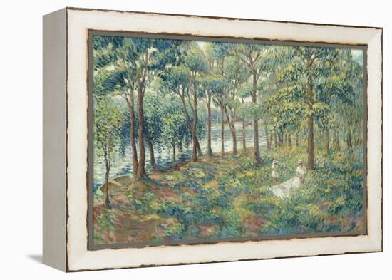 Madame Lebasque and Her Son on the Bank of the Marne; Madame Lebasque Et Sa Fille Au Bord De La…-Henri Lebasque-Framed Premier Image Canvas