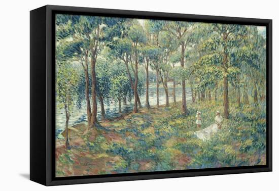 Madame Lebasque and Her Son on the Bank of the Marne; Madame Lebasque Et Sa Fille Au Bord De La…-Henri Lebasque-Framed Premier Image Canvas