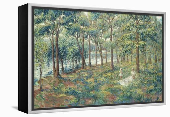 Madame Lebasque and Her Son on the Bank of the Marne; Madame Lebasque Et Sa Fille Au Bord De La…-Henri Lebasque-Framed Premier Image Canvas