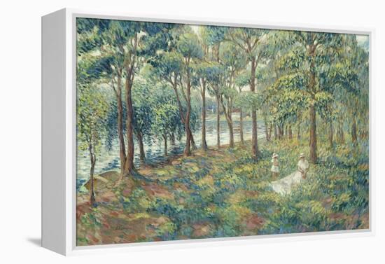 Madame Lebasque and Her Son on the Bank of the Marne; Madame Lebasque Et Sa Fille Au Bord De La…-Henri Lebasque-Framed Premier Image Canvas