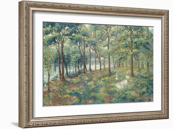 Madame Lebasque and Her Son on the Bank of the Marne; Madame Lebasque Et Sa Fille Au Bord De La…-Henri Lebasque-Framed Giclee Print