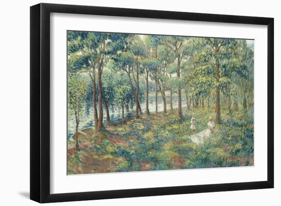 Madame Lebasque and Her Son on the Bank of the Marne; Madame Lebasque Et Sa Fille Au Bord De La…-Henri Lebasque-Framed Giclee Print