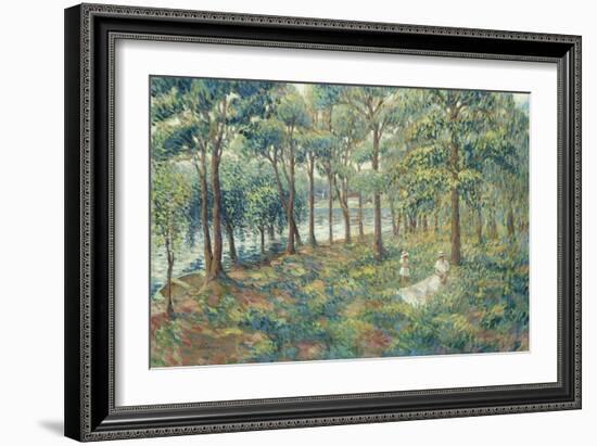 Madame Lebasque and Her Son on the Bank of the Marne; Madame Lebasque Et Sa Fille Au Bord De La…-Henri Lebasque-Framed Giclee Print