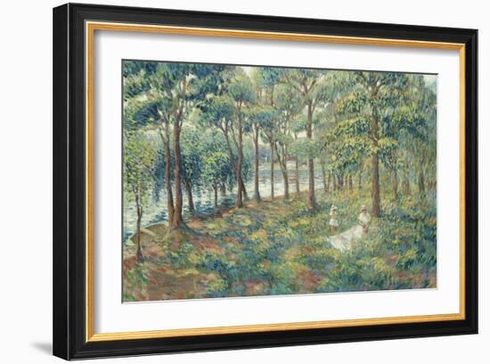 Madame Lebasque and Her Son on the Bank of the Marne; Madame Lebasque Et Sa Fille Au Bord De La…-Henri Lebasque-Framed Giclee Print