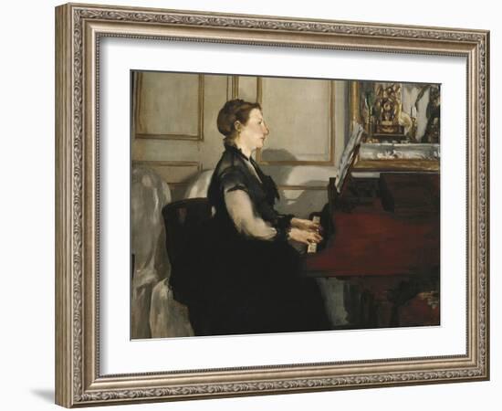 Madame Manet at the Piano-Edouard Manet-Framed Art Print