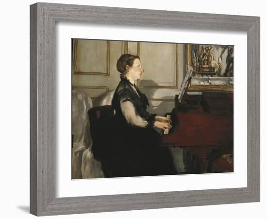 Madame Manet at the Piano-Edouard Manet-Framed Art Print