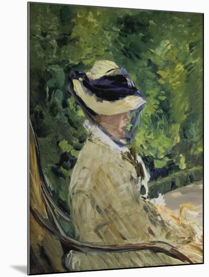 Madame Manet Im Garten Von Bellevue-Edouard Manet-Mounted Giclee Print