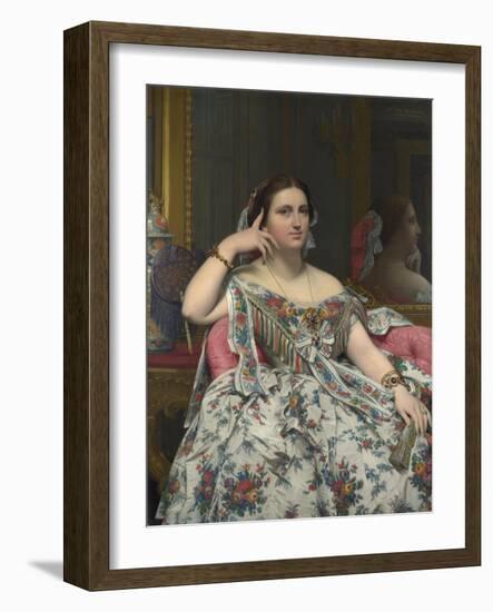 Madame Marie-Clotilde-Inès Moitessier, Née De Foucauld, 1856-Jean-Auguste-Dominique Ingres-Framed Giclee Print