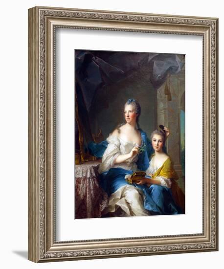 Madame Marsollier and Her Daughter-Jean-Marc Nattier-Framed Art Print