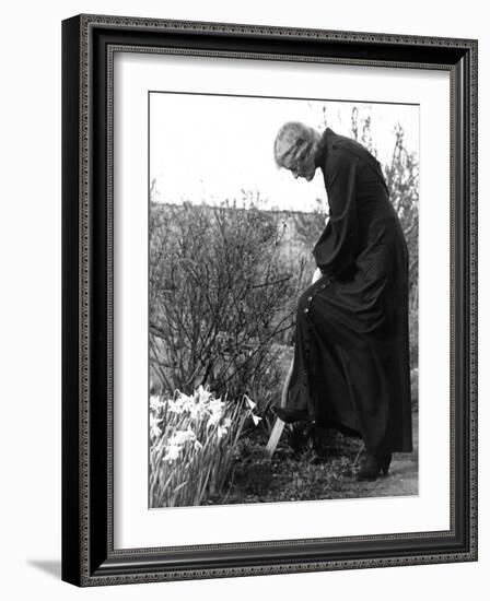 Madame Maud Gonne MacBride Working in Her Garden-John Phillips-Framed Photographic Print