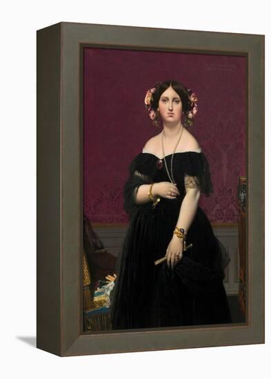 Madame Moitessier, 1851 (Oil on Canvas)-Jean Auguste Dominique Ingres-Framed Premier Image Canvas